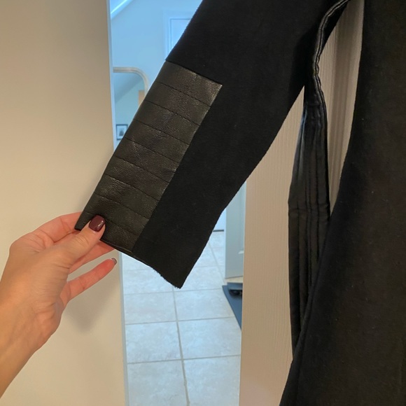 Via Spiga Leather Detail Coat Size 4 - Picture 2 of 3